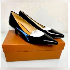 NIB Coach Unipump Jet Mirror Black Leather Kitten Heels